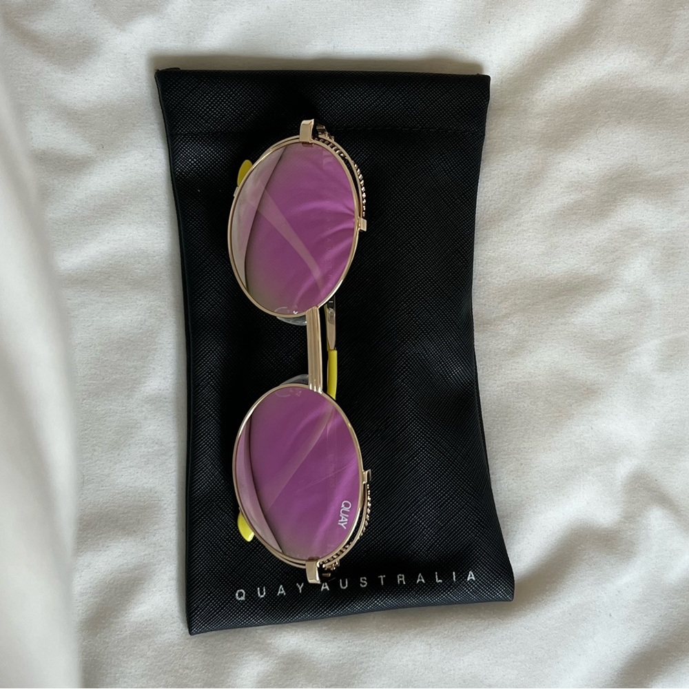 Quay Australia Gold Side Eyed Sunglasses
